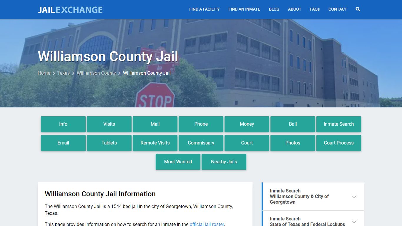 Williamson County Jail, TX Inmate Search, Information