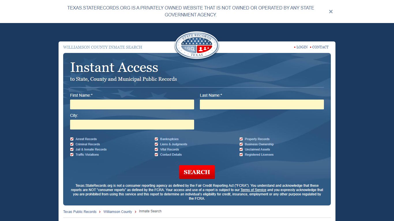 Williamson County, Texas Inmate Search | StateRecords.org